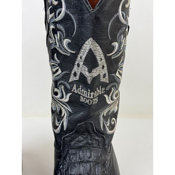 Admirable Boots Mens Sz 9 Black Leather Snip-Toe Western Cowboy Boots main image 15